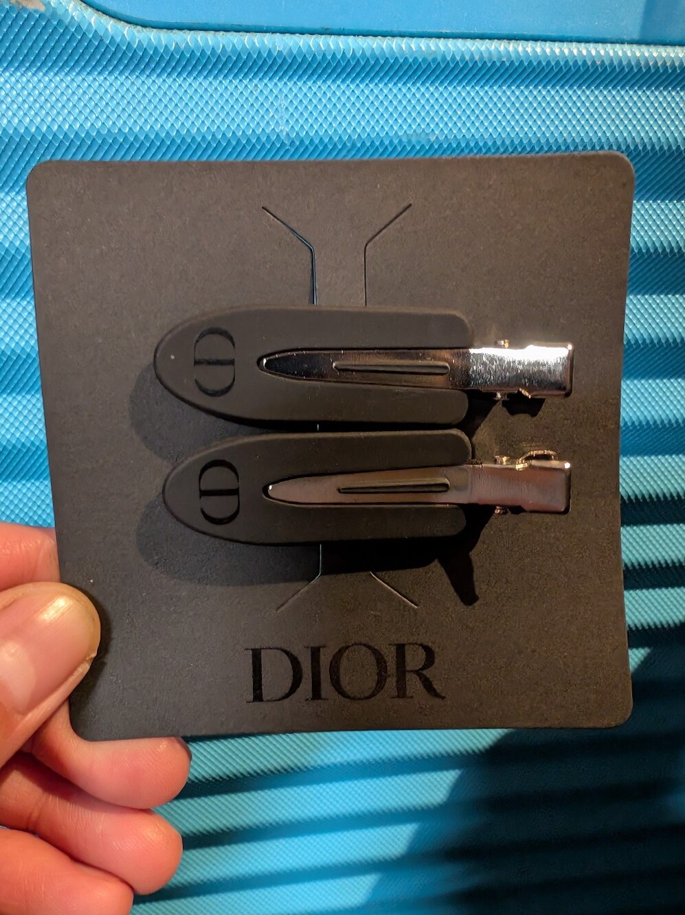 Dior Black Hair Clips Set Of Two